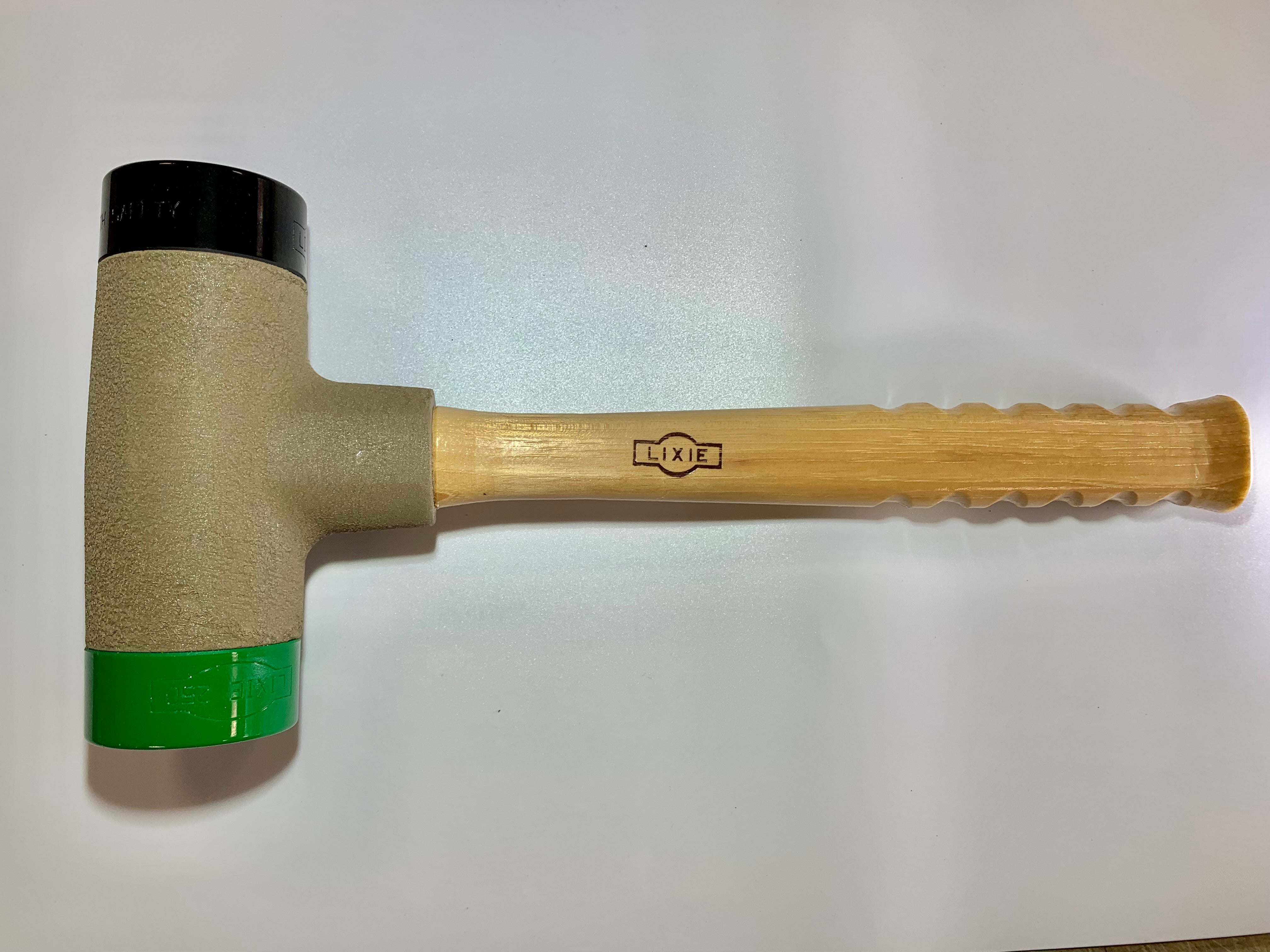 Lixie 100 Oz Dead Blow Hammer - 2.5" Diameter Replaceable Urethane Faces (Green & Black)
