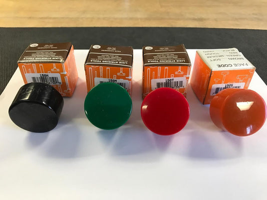 Lixie Set Of 4, 1-1/2" Replacement Hammer Faces, Black, Green, Red, Orange, New